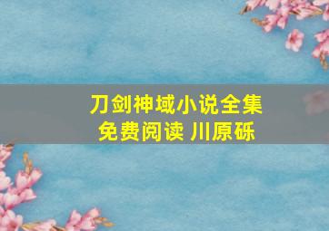 刀剑神域小说全集免费阅读 川原砾